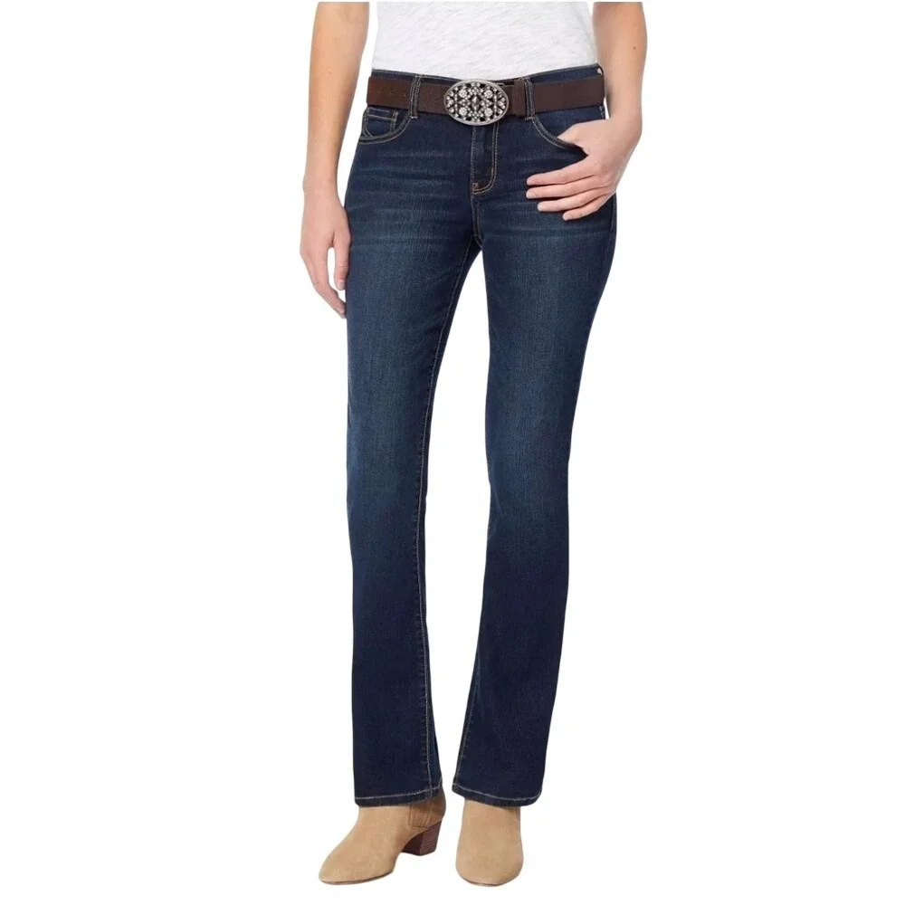 Wallflower Legendary Fit Slim Bootcut Jeans Size 24 Evan Dark Wash Belted NWT